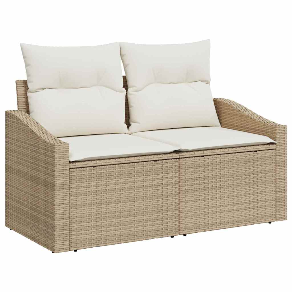 Havesofa Sæt 7 stk. Beige polyrattan