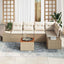 Havesofa Sæt 6 stk. Beige polyrattan