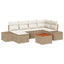 Havesofa Sæt 7 stk. Beige polyrattan