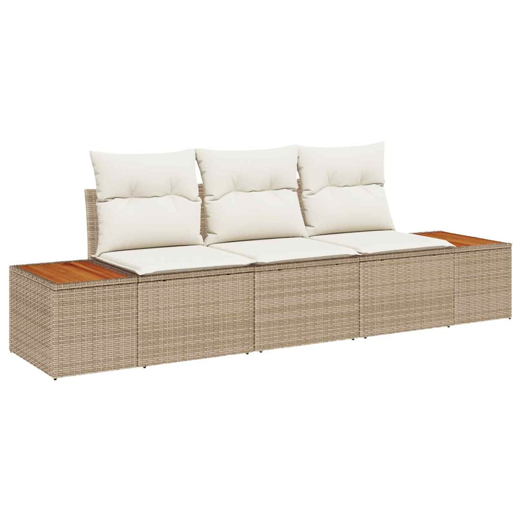 Havesofa Sæt 3 stk. Beige polyrattan