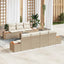 Havesofa Sæt 8 stk. Beige Poly rattan