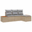 Havesofa Sæt 4 stk. Beige polyrattan
