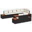 Havesofa Sæt 9 stk. Sort Poly rattan