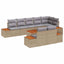 Havesofa Sæt 9 stk. Beige Poly rattan