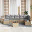 Havesofa Sæt 8 stk. Beige Poly rattan