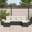 Havesofa Sæt 6 stk. Sort polyrattan