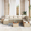 Havesofa Sæt 9 stk. Beige Poly rattan