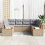 Havesofa Sæt 6 stk. Beige polyrattan