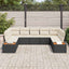 Havesofa Sæt 9 stk. Sort Poly rattan