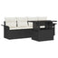 Havesofa Sæt 5 stk. Sort polyrattan
