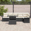 Havesofa Sæt 7 stk. Sort polyrattan