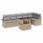 Havesofa Sæt 7 stk. Beige polyrattan