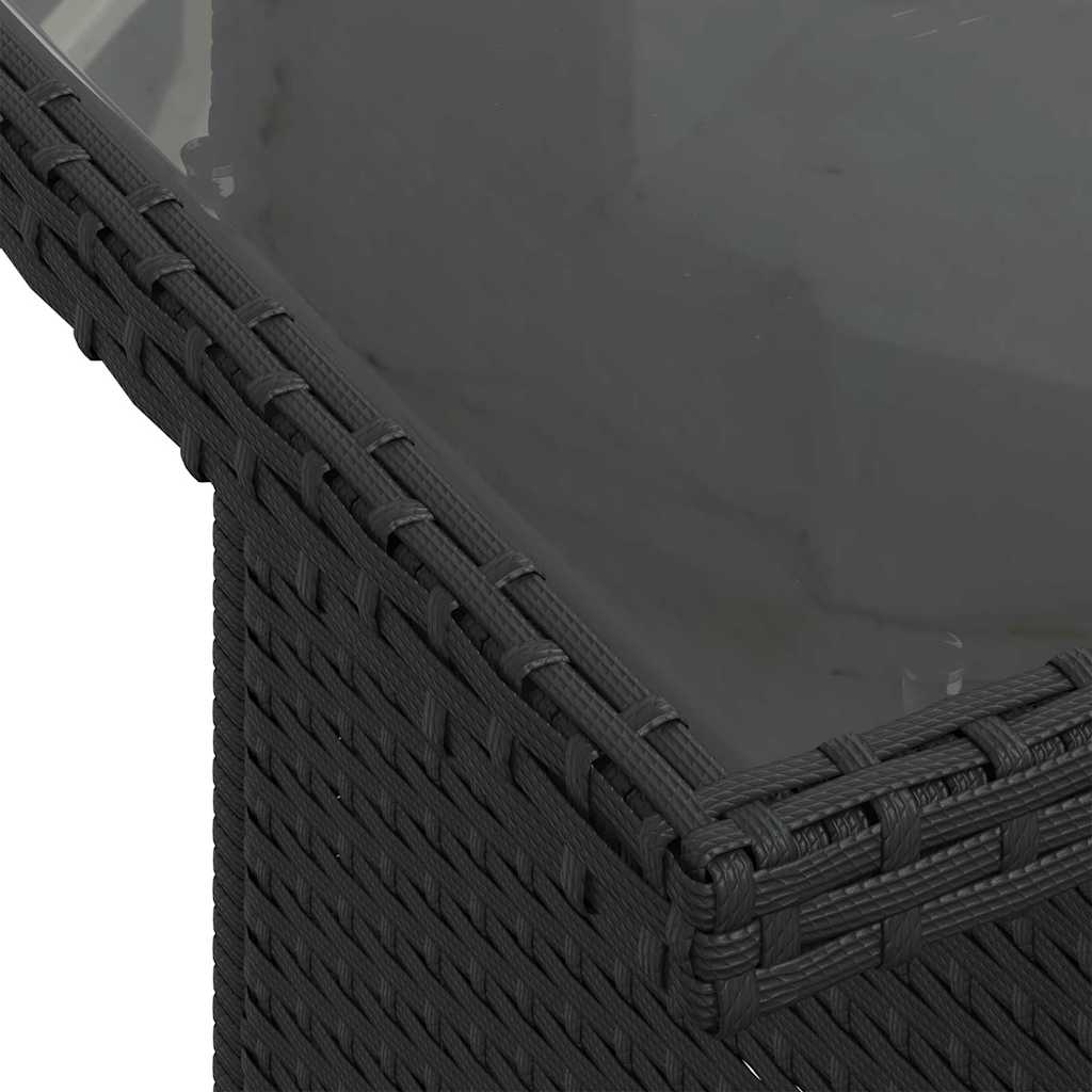 Havesofa Sæt 7 stk. Sort polyrattan