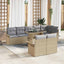 Havesofa Sæt 9 stk. Beige Poly rattan