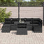 Havesofa Sæt 8 stk. Sort Poly rattan
