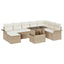 Havesofa Sæt 9 stk. Beige polyrattan