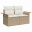Havesofa Sæt 10 stk. Beige Poly rattan