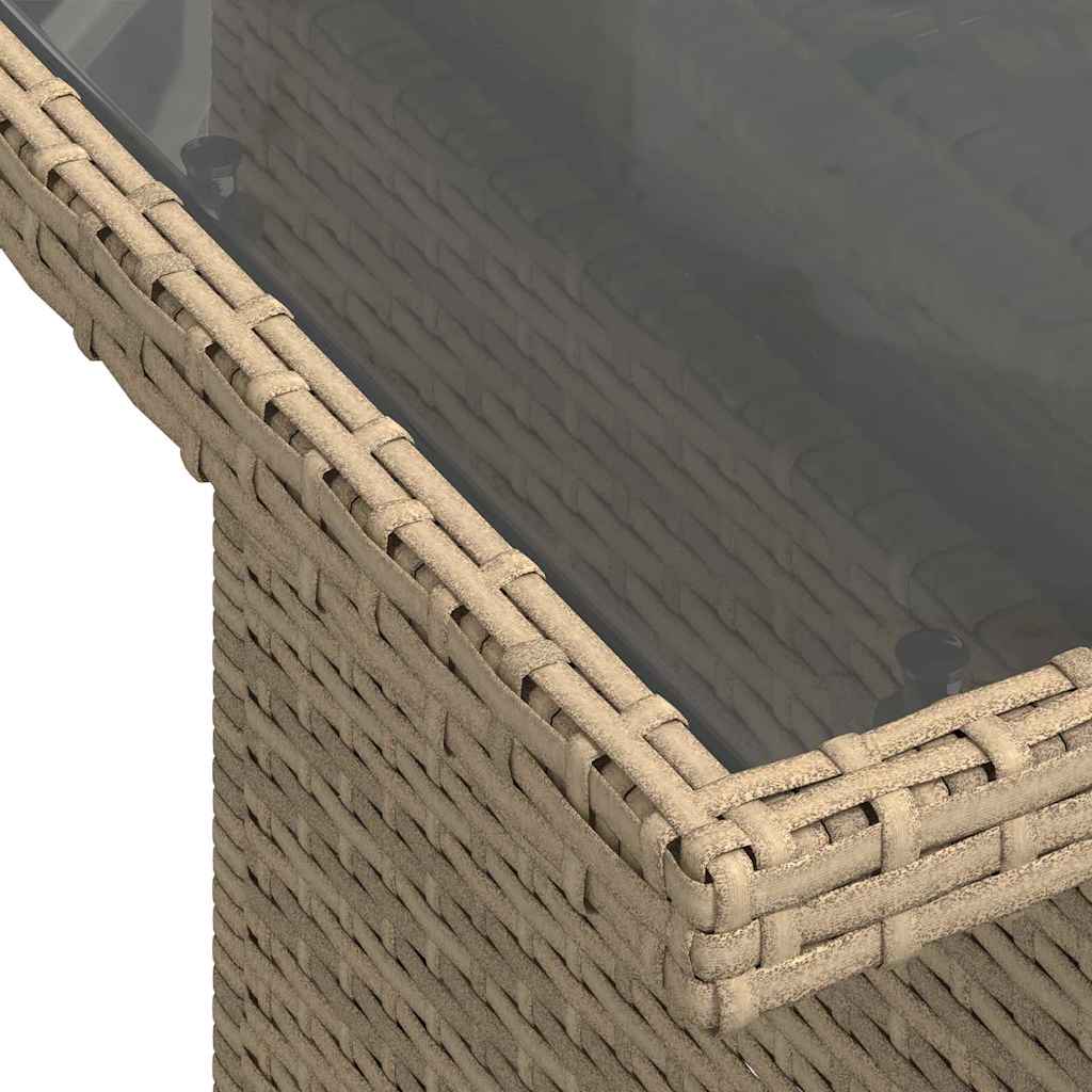 Spisestuesæt 6 stk. Beige Poly rattan