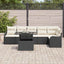 Sofa Sæt 7 stk. Sort Poly rattan
