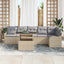 Sofa Sæt 7 stk. Beige Poly rattan