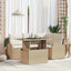 Havesofa Sæt 5 stk. Beige polyrattan