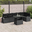 Havesofa Sæt 7 stk. Sort polyrattan