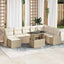 Havesofa Sæt 9 stk. Beige og creme polyrattan