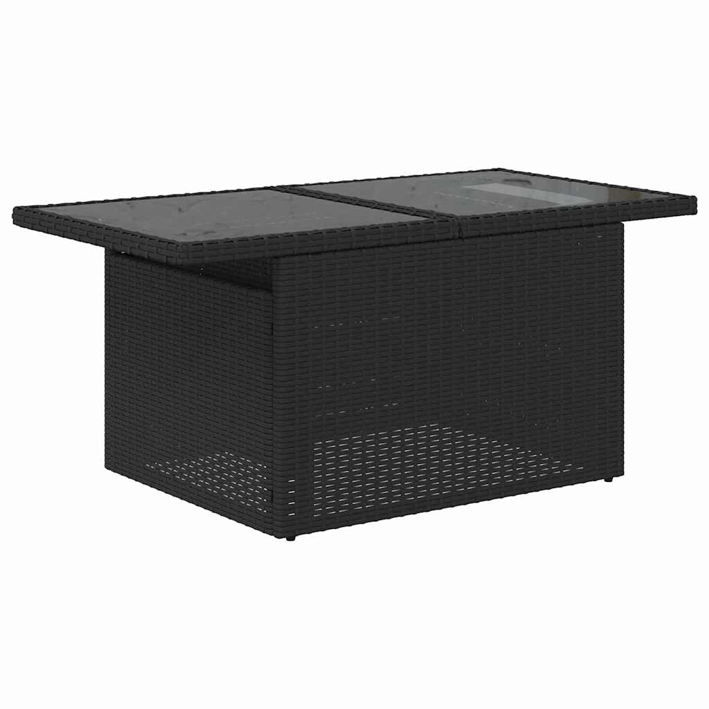 Havesofa Sæt 6 stk. 5-Antal sæder Sort og Blå polyrattan