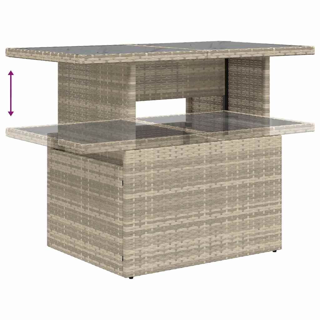 Havesofa Sæt 9 stk. 8-Antal sæder Lysegrå polyrattan