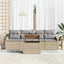 Havesofa Sæt 5 stk. Beige og lys grå polyrattan