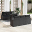 Havesofa Sæt 7 stk. Sort polyrattan