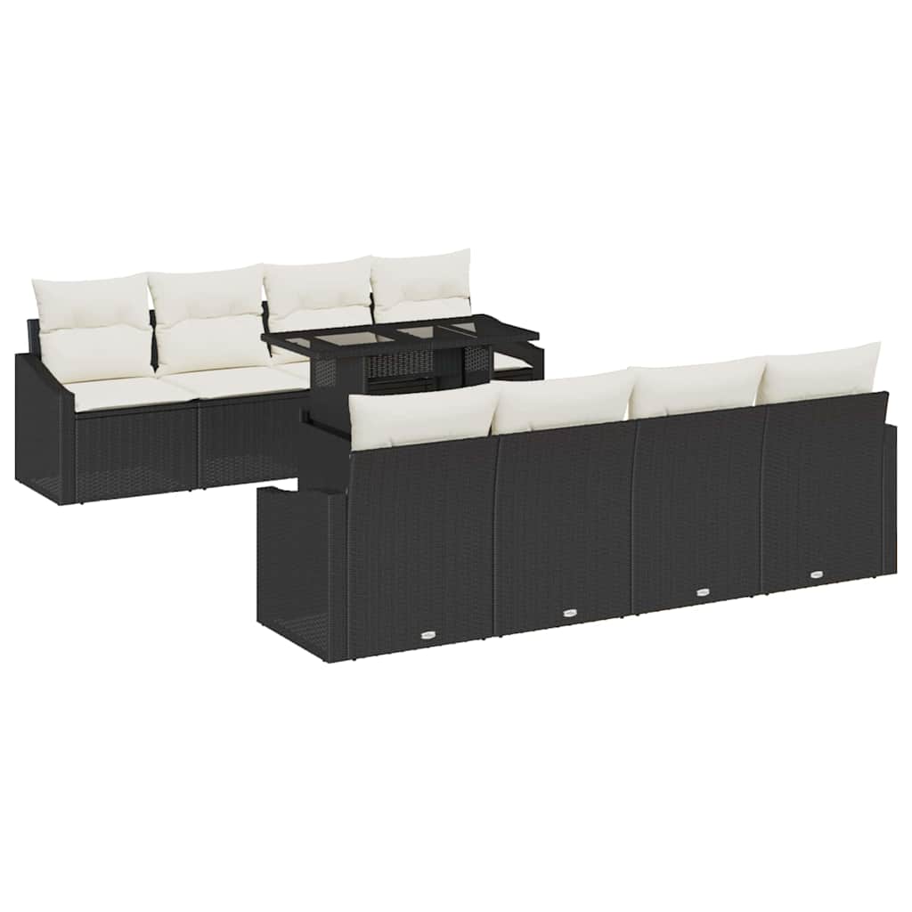 Havesofa Sæt 7 stk. Sort og Cream polyrattan