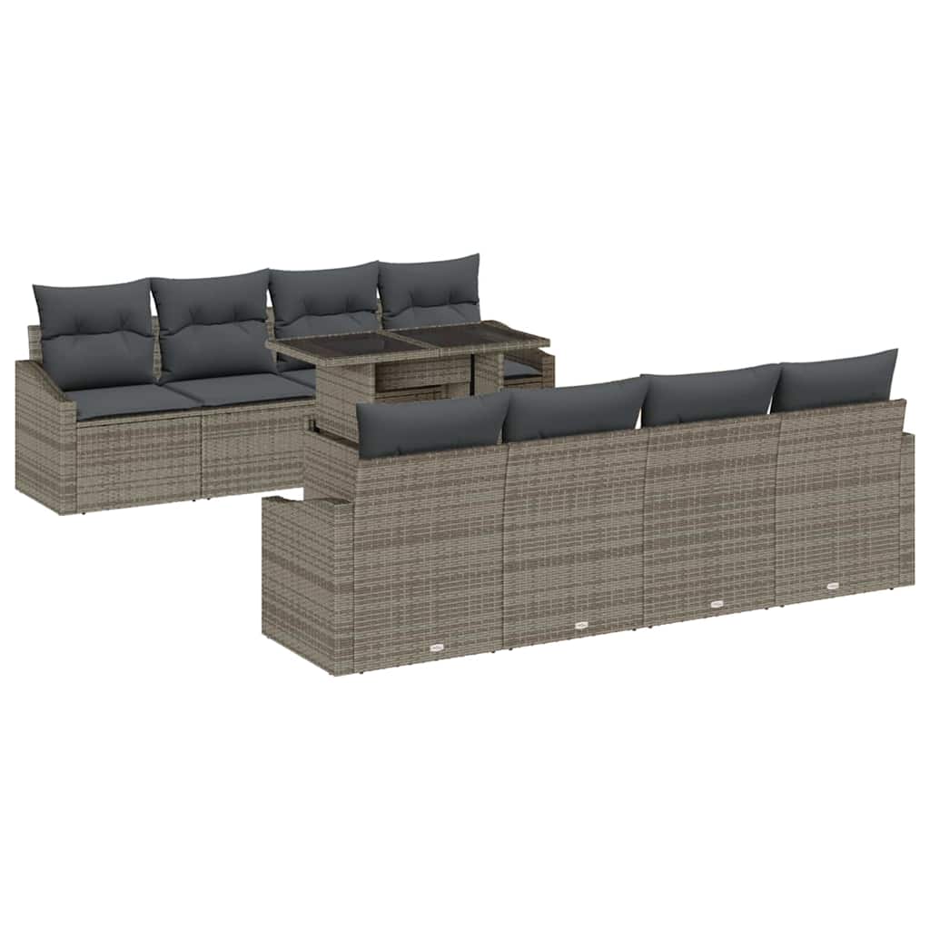 Havesofa Sæt 7 stk. Grå polyrattan