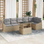 Havesofa Sæt 7 stk. Beige og lys grå polyrattan