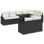 Havesofa Sæt 9 stk. Sort og Cream polyrattan