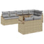 Havesofa Sæt 9 stk. Beige og lys grå polyrattan