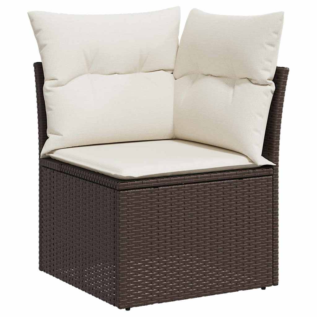 Havesofa Sæt 8 stk. Brun og Creme polyrattan