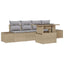 Sofa Sæt 5 stk. Beige og lys grå polyrattan