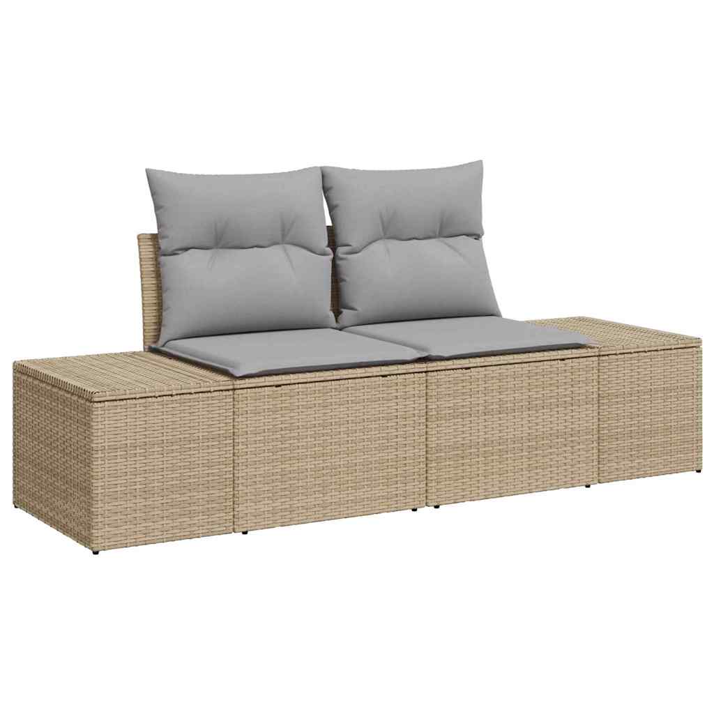 Sofa Sæt 5 stk. Beige og lys grå polyrattan