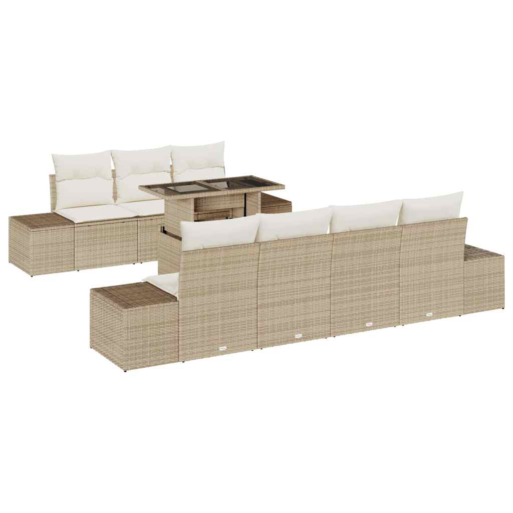 Sofa Sæt 8 stk. Beige og creme polyrattan