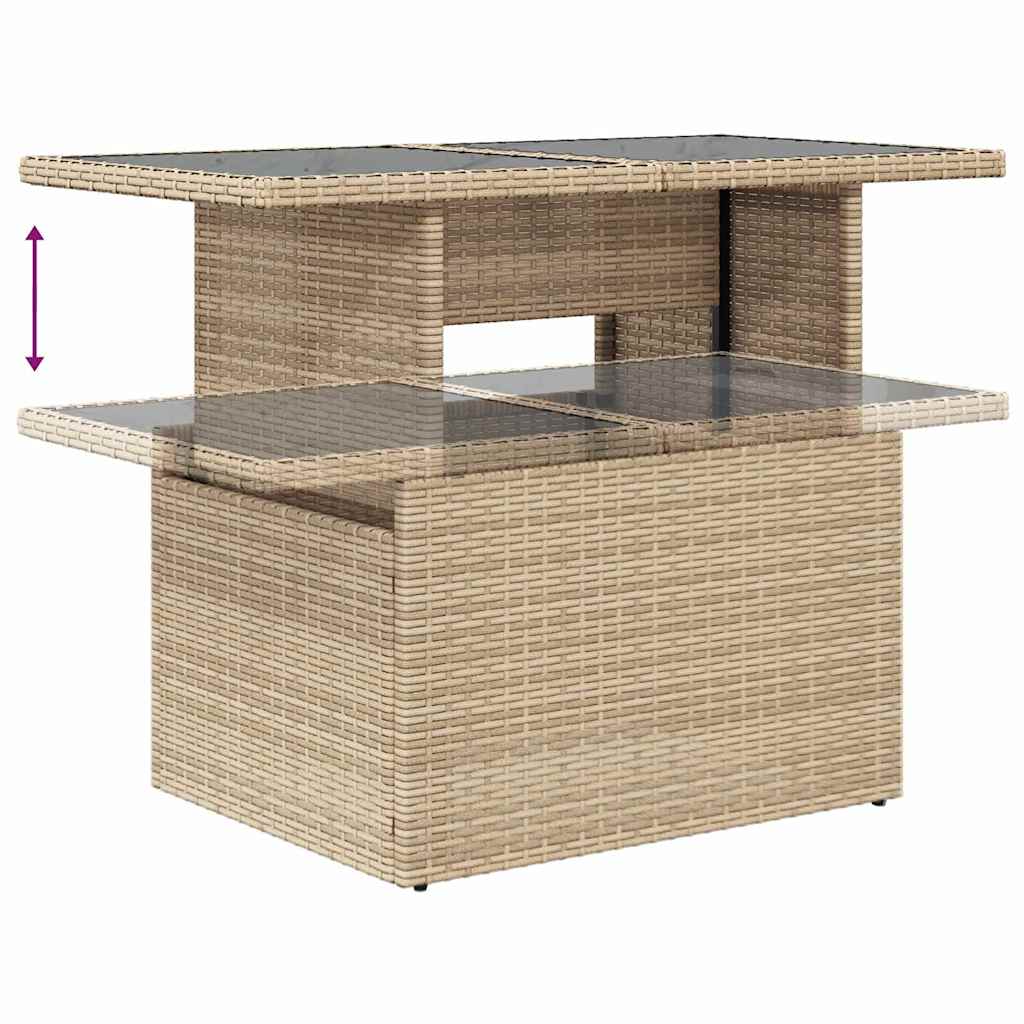 Havesofa Sæt 9 stk. Beige og creme polyrattan