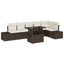 Havesofa Sæt 7 stk. Brun og Creme polyrattan