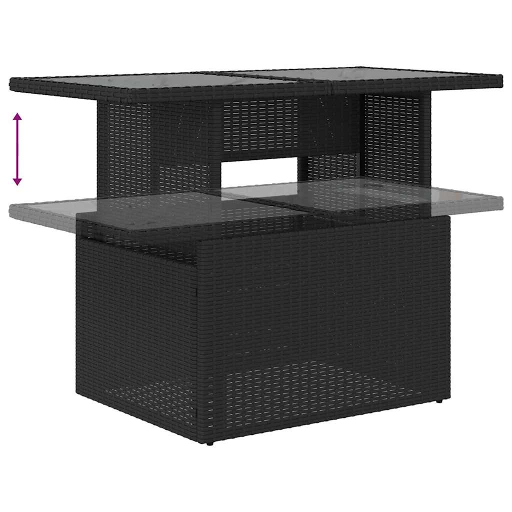 Havesofa Sæt 10 stk. Sort og Cream polyrattan