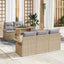 Havesofa Sæt 6 stk. Beige og lys grå polyrattan