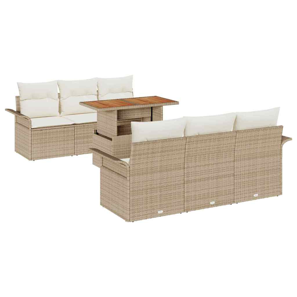 Havesofa Sæt 7 stk. beige og cremefarvet