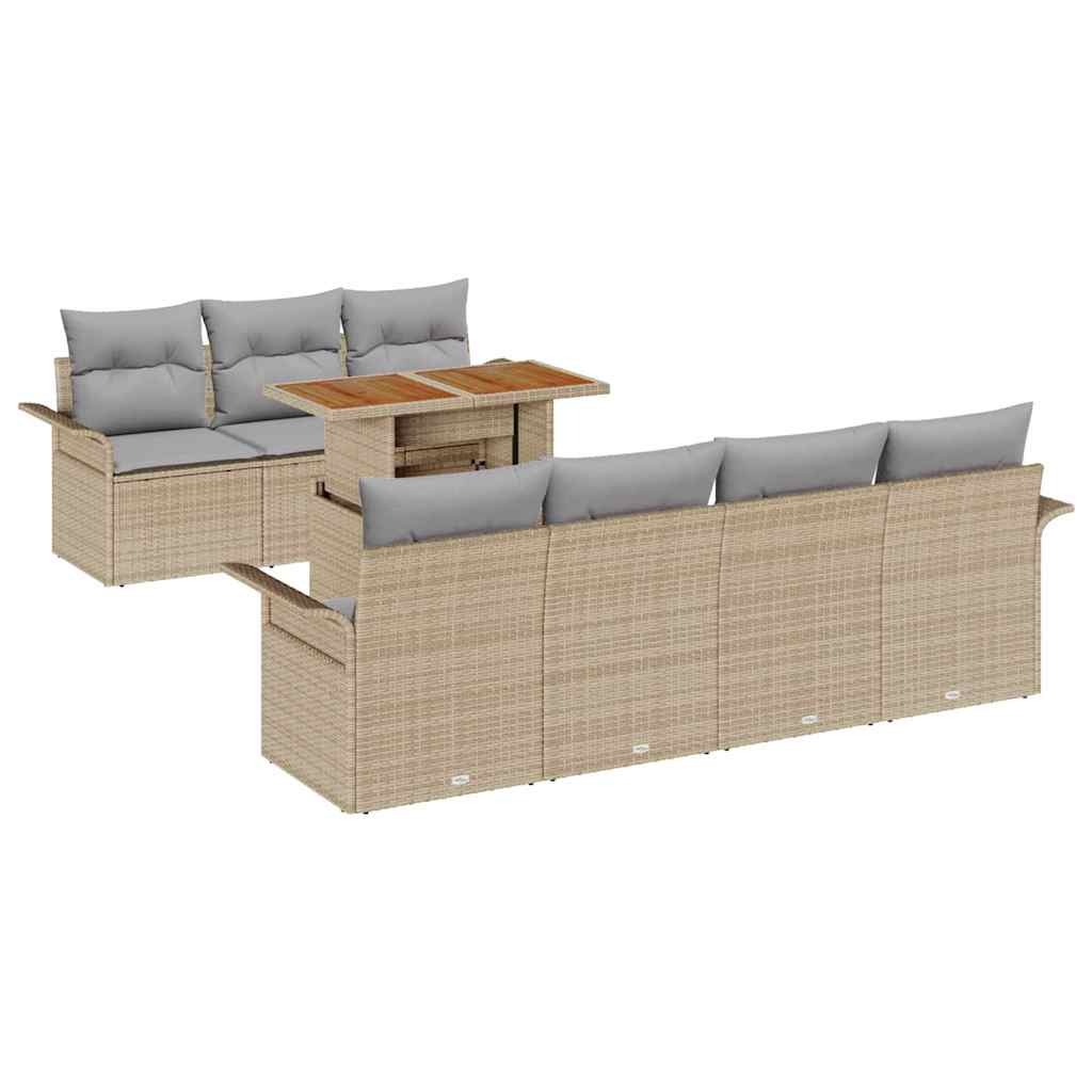 Havesofa Sæt 8 stk. beige og lysegrå