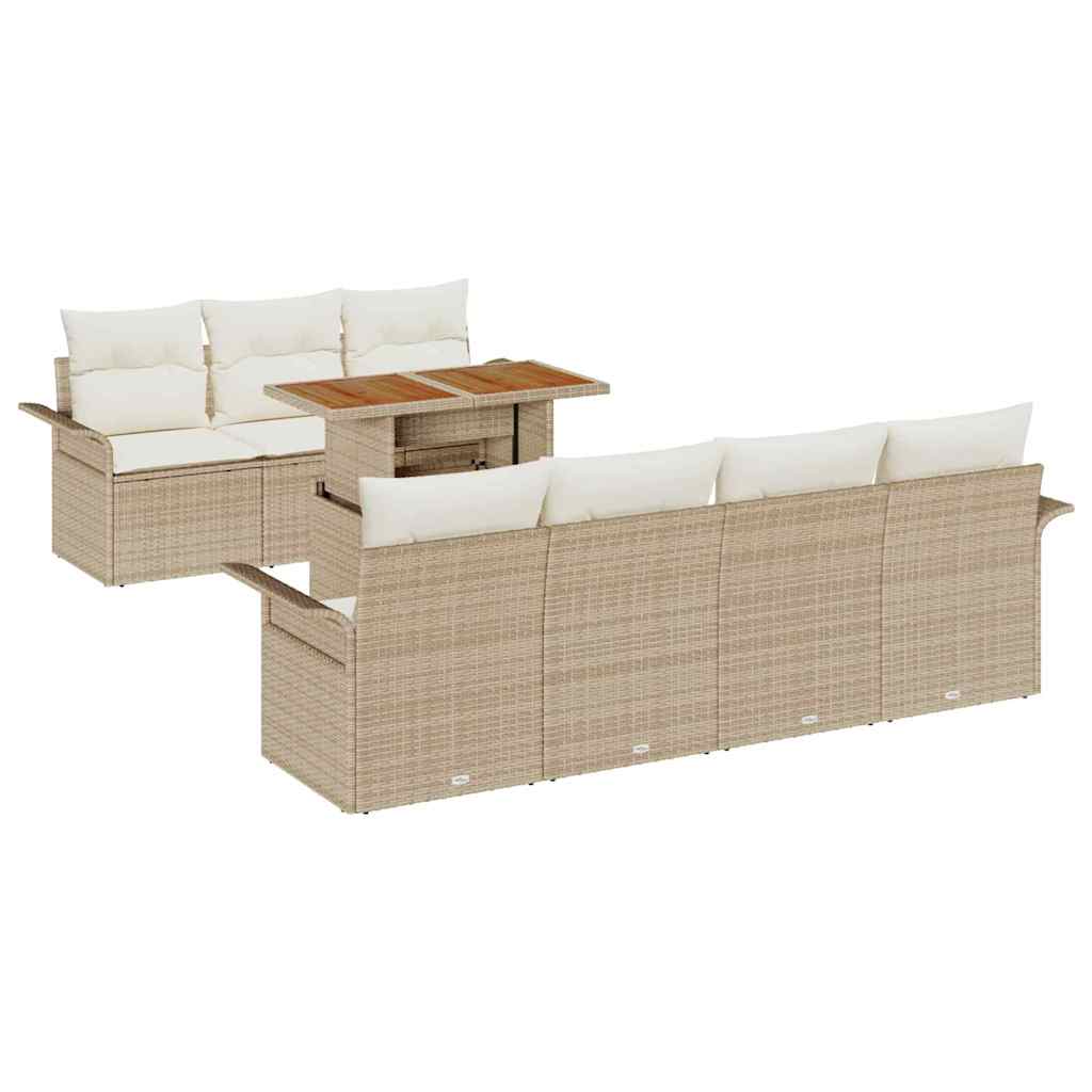 Havesofa Sæt 8 stk. beige og cremefarvet