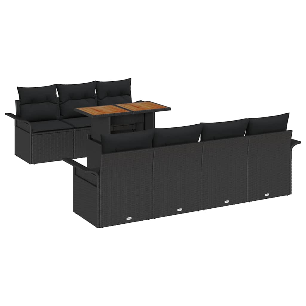 Havesofa Sæt 8 stk. Sort
