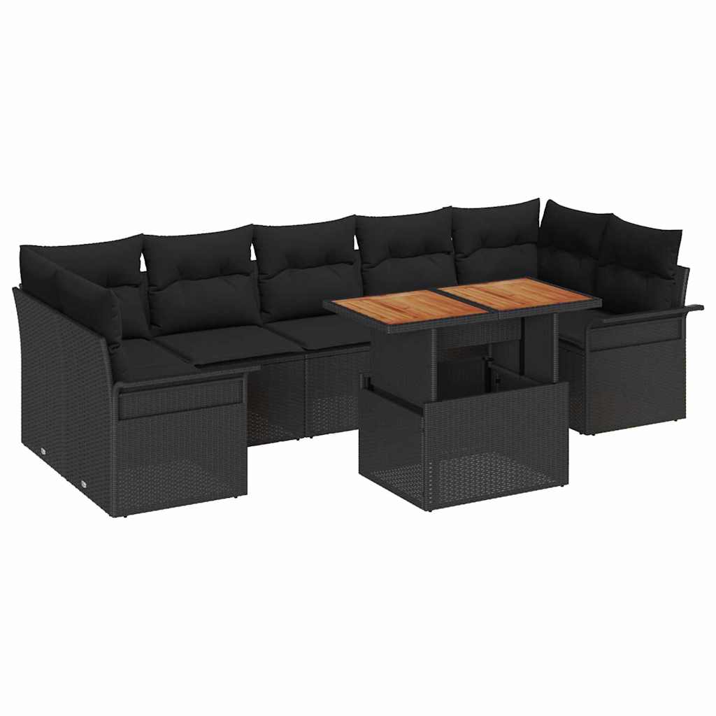 Havesofa Sæt 8 stk. Sort