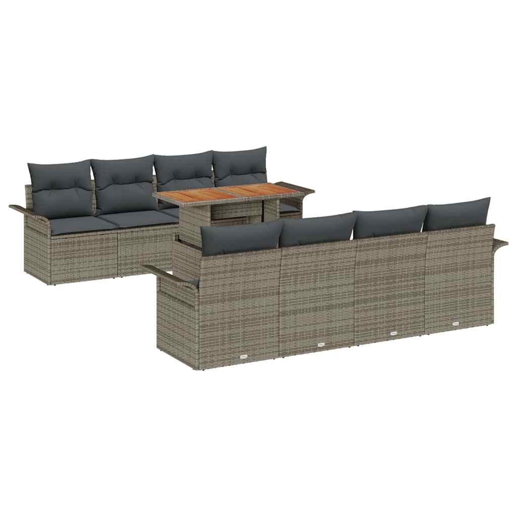 Havesofa Sæt 7 stk. Grå polyrattan